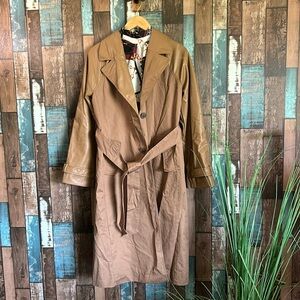 A new day XS mixed material trench coat and XS blouse